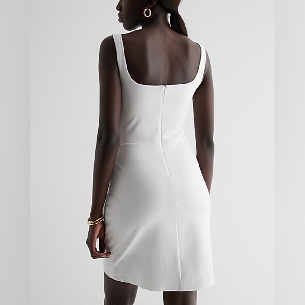 Express Mustard Tie-Waist Mini Dress - Picture 5 of 5